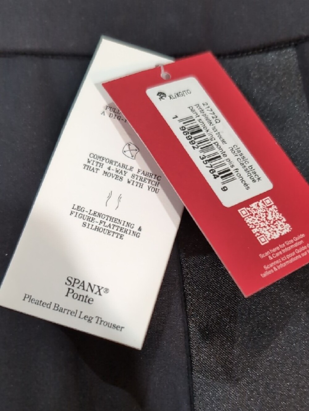 SPANX Black Pleated Barrel Leg Trousers - Picture 2 of 2